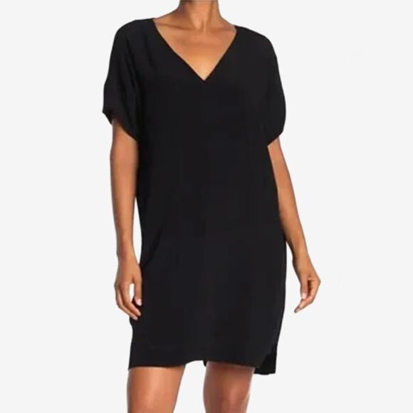 Madewell Novel Shift Dress Small Black Casual Minimalist Elevated Basic Summer - Picture 3 of 4
